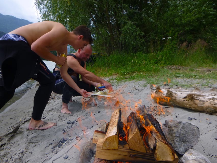 Ötztal: Imster Gorge Rafting Tour with Lunch - Lunch by the river: Tiroler Kasspatzln by campfire