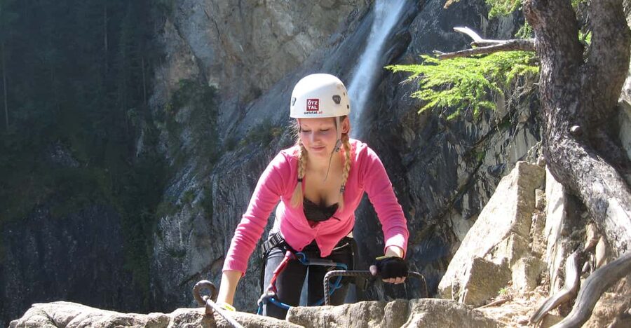 Ötztal: Via Ferrata Climbing Tour at Lehner Waterfall - Getting to the climb: Outdoorzentrum start, minibuses, and a tight group