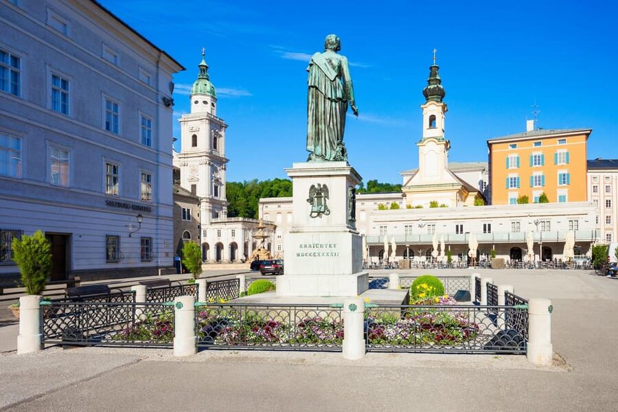 Salzburg Tour: Mirabell Gardens, Sound of Music, Mozart - Kapitelplatz and the Hohensalzburg Fortress views from the right angle