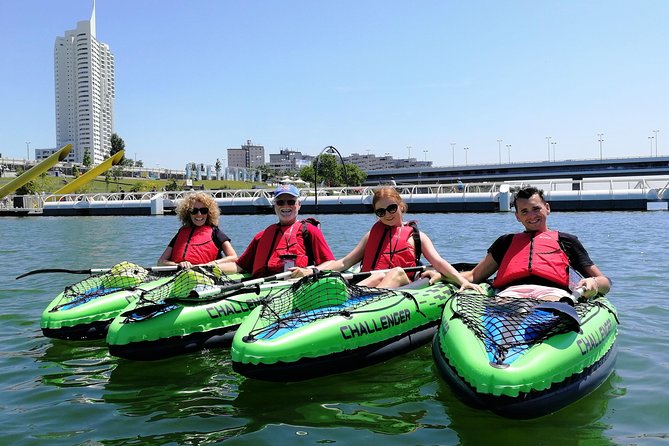 Small-Group Guided Kayak Tour of Vienna - Paddling past Danube Tower and the modern skyline from the water
