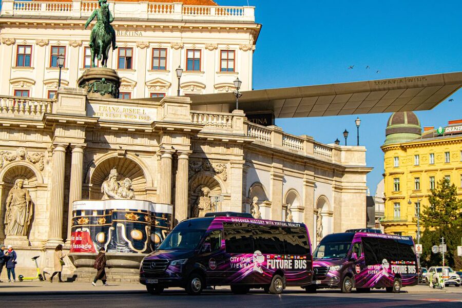 Vienna: Bus Tour with Virtual Reality Experience - Final VR stop back near the Opera and Ringstraße focus